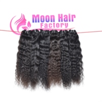 Rambut India 100% Alami Keriting, Bundel Rambut Manusia Virgin Remy, Ekstensi Rambut Tenun, Tekstur Lembut dan Mengembang, Double Weft, Tebal