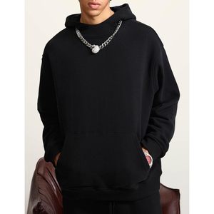 2025 unisexe décontracté mi-poids polaire pull à capuche hommes col montant surdimensionné sweat à capuche noir XXS taille 3D broderie - Product Image 1