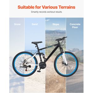 Bicicletta MTB 26 Pollici con Doppia Sospensione Completa, 21 Velocità, Cambio a Manopola, Sella Comfort, Freni a Disco Doppi, Telaio in Alluminio, Mountain Bike 29 Pollici - Product Image 5