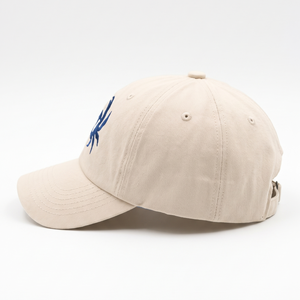 Gorras de Béisbol Personalizadas de Algodón Beige, Estilo Dad Hat, Sin Estructura, Seis Paneles, Vintage, Bordado de Cangrejo Azul, Hebilla de Latón Ajustable, Unisex, OEM - Product Image 3