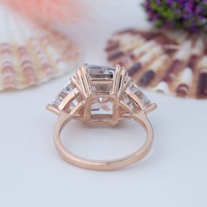 Pahal Jewels Moissanite Freshwater Pearl S925 Pure <b>Silver</b> Platinum Plated 4 Carat <b>Emerald</b> Cut Prong Set D Color Women's <b>Ring</b> - Product Image 2