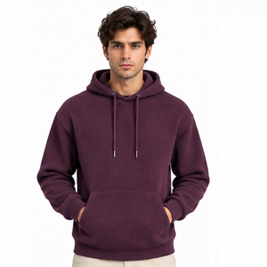 Sudadera con Capucha de Punto Waffle para Hombre, Manga Larga, Térmica, Informal, Deportiva, de Invierno, Estilo Urbano, Sudadera con Capucha Personalizada, Ropa al por Mayor - Product Image 1