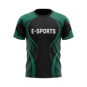 Maillot de sport pour homme noir et bleu à imprimé géométrique, manches courtes, col rond, en polyester anti-humidité, coupe athlétique, toutes saisons - Product Image 3