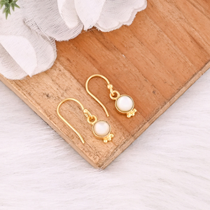 Handmade Natural Mother of Pearl Dangle <b>Earrings</b> for Womens - Product Image 3