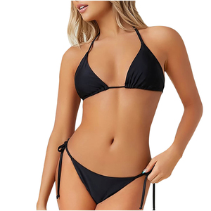 Custom Women's 2 Piece Eco-Friendly Breathable Quick Dry Swimwear <b>Bikini</b> <b>Set</b> OEM Service Front - Product Image 6