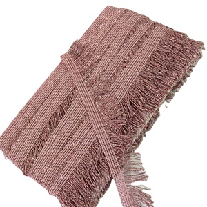 Dentelle à franges brillante et pailletée, bordure à pompons, vente en gros - Product Image 1