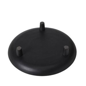 Plateau de service minimaliste en métal noir, design rond, vaisselle pour la salle à manger - Product Image 2