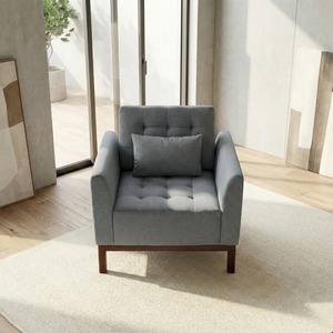 Traditional Tufted Upholstered Linen Single <b>Sofa</b> Chair Set Home Living Room Bedroom Sectional <b>Sofa</b> <b>Foam</b> Filling Small Space - Product Image 6