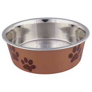 Mangiatoia per Animali Domestici in Acciaio Inox 0,3L con Rivestimento in Plastica, Diametro 12cm per Piccoli Animali - Product Image 1