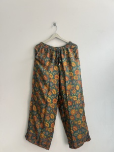 Assorted Lot Vintage Sari Silk Elastic Waist Hand Embroidery Breathable Eco-Friendly Full Length Pajama <b>Harem</b> Pants Unisex - Product Image 5