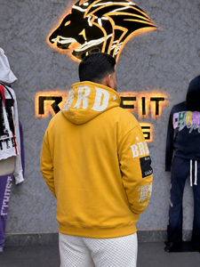 Sudadera con capucha personalizada de algodón de alto gramaje, con efecto desgastado por el sol, oversize, con pedrería, parche bordado, lavado, corte cropped, estilo boxy, con rayas y cremallera, para invierno - Product Image 2