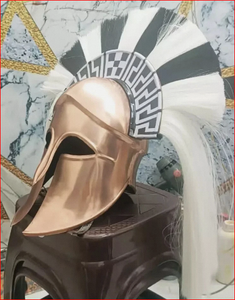 Casque corinthien grec médiéval avec plume, casque de chevalier pour reconstitution historique, cadeau - Product Image 1