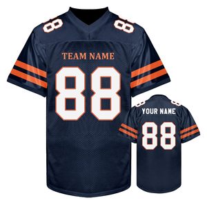 Custom Sublimated American Football Jersey <b>Men's</b> Short Sleeve V-Neck Breathable Mesh Team Name Number All Seasons - Product Image 1