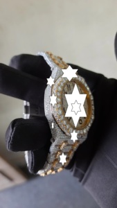 Montre automatique de luxe sportive en acier inoxydable avec bracelet entièrement serti de moissanite, trois montres hip-hop en moissanite - Product Image 2