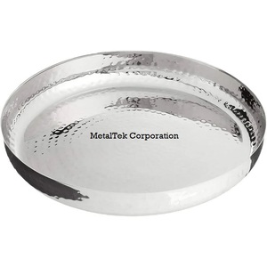 Bandeja decorativa de lujo en plata pulida con efecto martillado, elegante para recibidor, otomana, tocador, exhibición, duradera, con estilo, perfecta para almacenamiento - Product Image 5