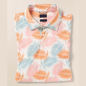 Polo de Alto Rendimiento para Hombre, Mezcla de Poliéster y Spandex, Personalizado al por Mayor, con Estampado Floral, para Golf y Actividades al Aire Libre - Product Image 5