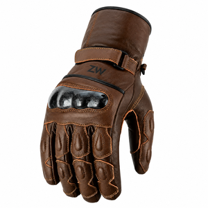 Gants de moto personnalisés pour l'hiver, ajustement confortable, paume en cuir robuste, protection des doigts rigide, équipement de course. - Product Image 1