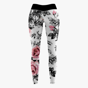 Women's Elastic Waist Mid Sublimation Printed Athletic Compression Leggings <b>Tight</b> Fit Gym BJJ MMA Fitness Training Breathable - Product Image 2