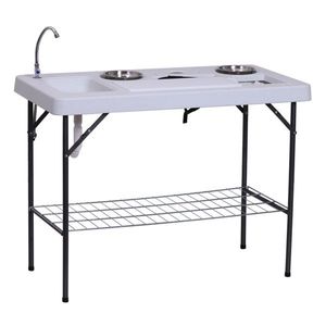 Table de camping réglable de style farmhouse avec évier pour pique-niques et parcs en plein air - Product Image 4