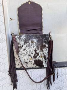 Bolso de Mano con Grabado Artesanal, Cuero Vacuno Auténtico, Flecos, Estilo Bohemio, Nuevo Estilo, Bolsos de Venta Caliente para Mujer - Product Image 4