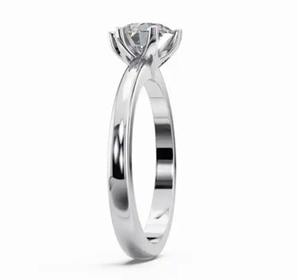 แหวนเพชรทรงกลมเพาะเลี้ยงแบบโซลิแทร์ 0.300 กะรัต ดีไซน์เรียบหรู วงแหวนทอง มีให้เลือกทั้งทอง 9, 14 และ 18 กะรัต - Product Image 2