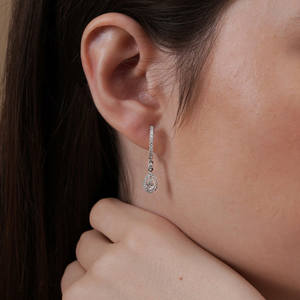 Pendientes de Aro con Diamantes Cultivados en Laboratorio en Forma de Pera, Color D, VVS2, Diamantes Certificados, Corte Redondo y Pera, Joyería Elegante - Product Image 5