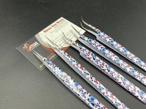 Pince à cils en acier inoxydable durable imprimé papillon ASB testée à la main grande quantité de cils Volume pointu de haute qualité - Product Image 2