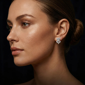 Heart Cut Diamond Stud <b>Earrings</b> Women's Luxury Wedding Jewelry Claw Setting <b>Fine</b> <b>Earrings</b> - Product Image 2