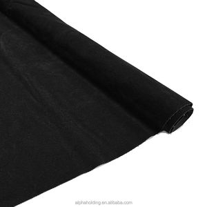 Tissu en rayonne tissé sur mesure, dos en tissu floqué W54" RD51-1 Noir - Product Image 1