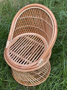 Chaises pour enfants en rotin naturel pour fêtes, mobilier enfant robuste, chaises de salle à manger, accessoires de photographie. - Product Image 2