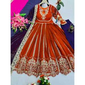 Robe de soirée de créateur avec broderie de perles et de paillettes - Product Image 1