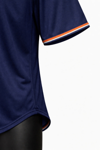 Maillot de baseball uni personnalisé, chemise de baseball entièrement boutonnée avec passepoil, bordure orange, uniforme d'équipe, haut respirant à séchage rapide en polyester - Product Image 3