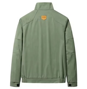 High Quality Autumn Casual Simple Streetwear Plus Size Zipper Fashion Loose Stand Collar Nonwoven <b>Plain</b> Dyed Breathable Bomber - Product Image 5