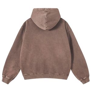 Men Solid Hoodies Acid Wash 100% Cotton Fleece Breathable Vintage Oversized Streetwear Hooded Sweatshirt Pullover <b>Hip</b>-Hop Baggy - Product Image 5