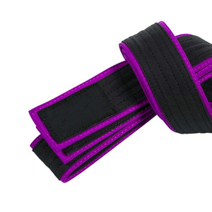 Cinturón de Karate Negro y Morado Unisex para Adultos, Elástico, de Poliéster y Algodón, de Secado Rápido, Sin Gi - Product Image 3