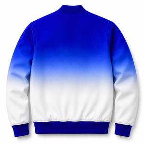 Zeta Phi Beta Women's Ombre Satin Varsity Jacket Embroidered Greek Letter Snap <b>Button</b> Rib Knit Collar Cuff Letterman Jacket - Product Image 5