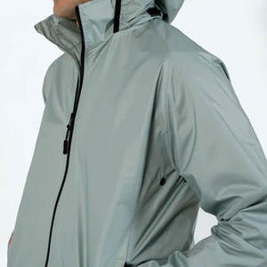 Men's <b>Winter</b> Thick Zipper Canvas Windbreaker Jacket Waterproof & Breathable Hooded Pattern for Cycling Running OEM Service - Product Image 3