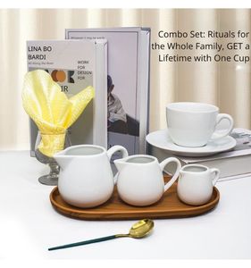 Wholesale Minimalist White Ceramic Coffee Tea <b>Set</b> Modern Porcelain Pot Cup and Saucer Service <b>Set</b> for Hotel <b>Restaurant</b> Cafe Use - Product Image 6