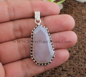 Pendentif en jade rose naturel plaqué platine vintage en gros, bijoux en argent sterling 925 avec breloque en pierre précieuse rose, prix de gros usine - Product Image 5