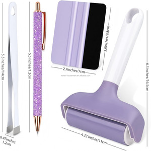 Kit de Vinilo sin Burbujas: Rodillo + 2 Plumas para Desmalezar + Espátula + <span class=keywords><strong>Pinzas</strong></span> + Removedor de Pelusas. Colores Personalizados Disponibles - Product Image 6