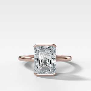 Bagues de fiançailles solitaires minimalistes en or massif 10K/14K/18K avec diamant radiant de laboratoire de 3 carats serti clos, certifié IGI, pour mariage et demande en mariage - Product Image 3