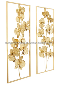 Finition dorée Grande fleur dans le cadre Arts muraux Décoration intérieure Artisanat le plus vendu Plantes décoratives Paysage Cadre en métal - Product Image 4