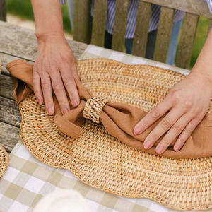 NUEVO Mantel Individual Ovalado de Ratán Tejido a Mano por Artesanos Vietnamitas, Decoración de Mesa para Comedor, Cocina, Cafetería, Restaurante, Interior - Product Image 6