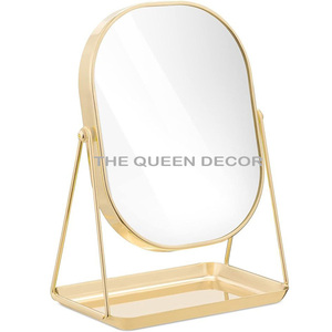 Factory Wholesale Superior Glossy Gold Finished Stainless Steel Metal & Marble Base Portable Feature Woman <b>Dressing</b> <b>Room</b> Use - Product Image 2