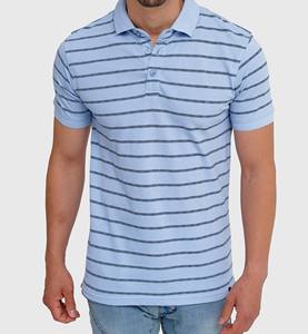 Chemise à manches courtes en toile premium sur mesure pour hommes, design rayé uni, impression numérique, prix bas fiable, polo - Product Image 3