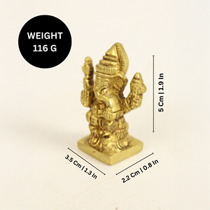 Handcrafted brass Ganesha statue Home decor Ganesha idol Puja room statue Office <b>desk</b> Ganesha Spiritual gift Ganesha - Product Image 2