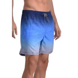 Shorts de bain pour hommes à séchage rapide, dégradé, légers, pour la plage, en polyester, avec taille élastique et cordon de serrage - Product Image 2