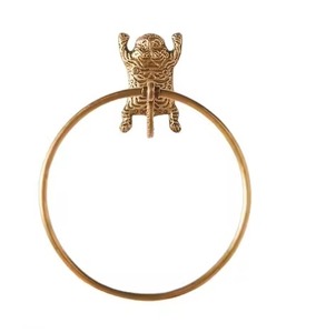 Durable Rustic Metal Towel Ring Circular <b>Wall</b> Mounted Bathroom Storage Single Tier Durable Vintage Design Towel Holder - Product Image 4