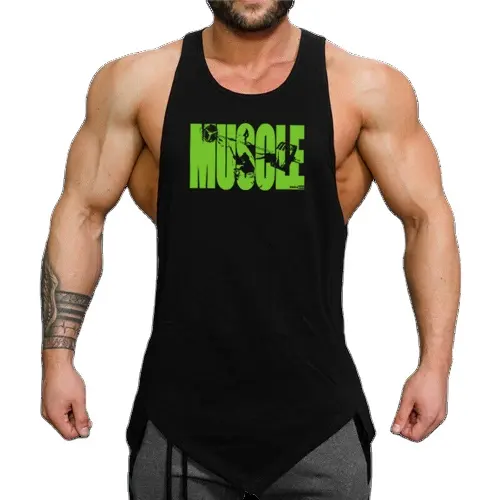 Logo personalizzato uomo Muscle Fit Gym Wear canotte cotone poliestere canotte traspiranti senza maniche con colori personalizzati OEM