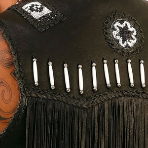 Men Western Fringe Vest <b>Suede</b> Leather Sleeveless <b>Jacket</b> Cowboy Tassel <b>Biker</b> Festival Rodeo Wear Wear Premium OEM Apparel - Product Image 2